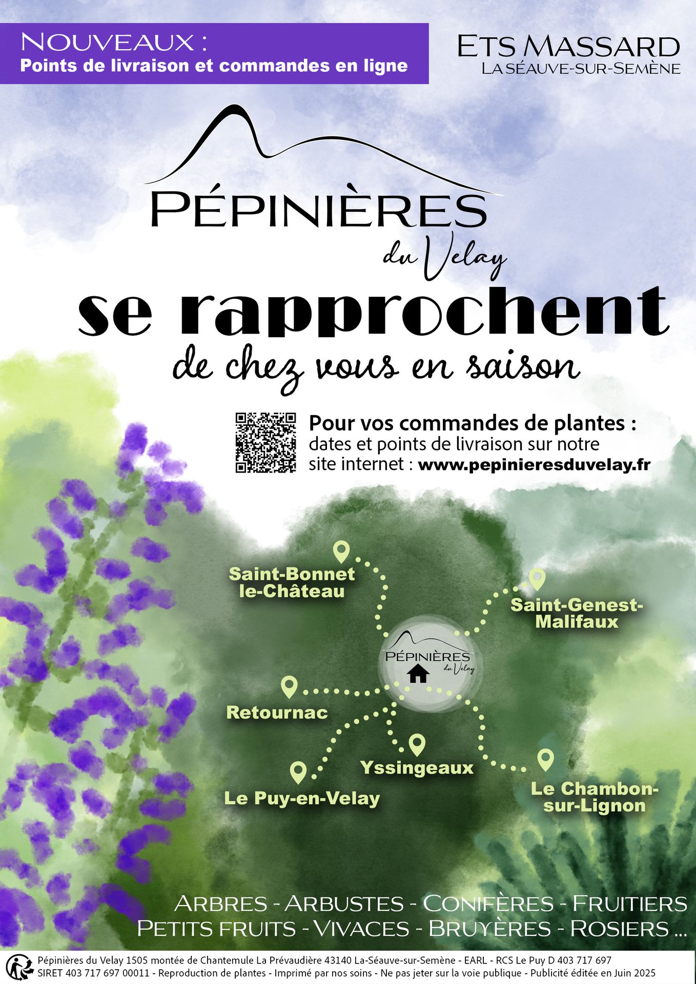 Affiche "Pépinières du Velay se rapproche de chez vous"